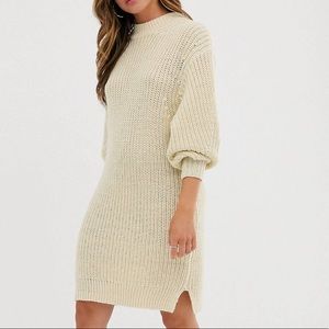 Chunky cream sweater dress